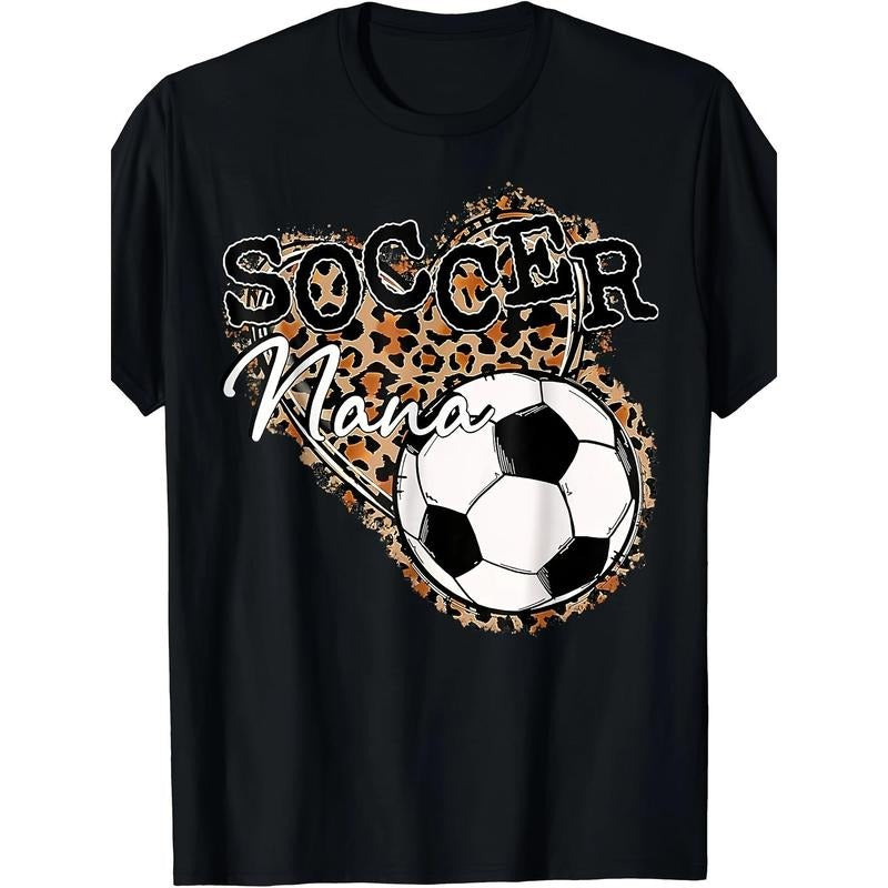 Soccer Nana Leopard Print T-Shirt - Fun and Casual Wear Made in USA Hoodie, Sweatshirt | HypeDripTees.com
