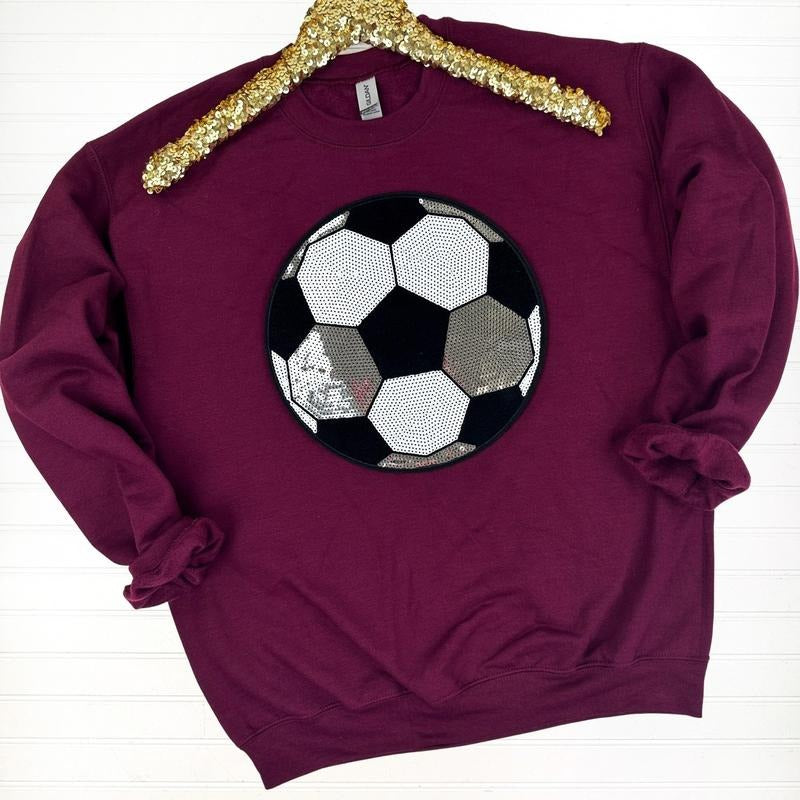 Soccer Sequin Patch Sweatshirt T-Shirts, Hoodie | HypeDripTees.com