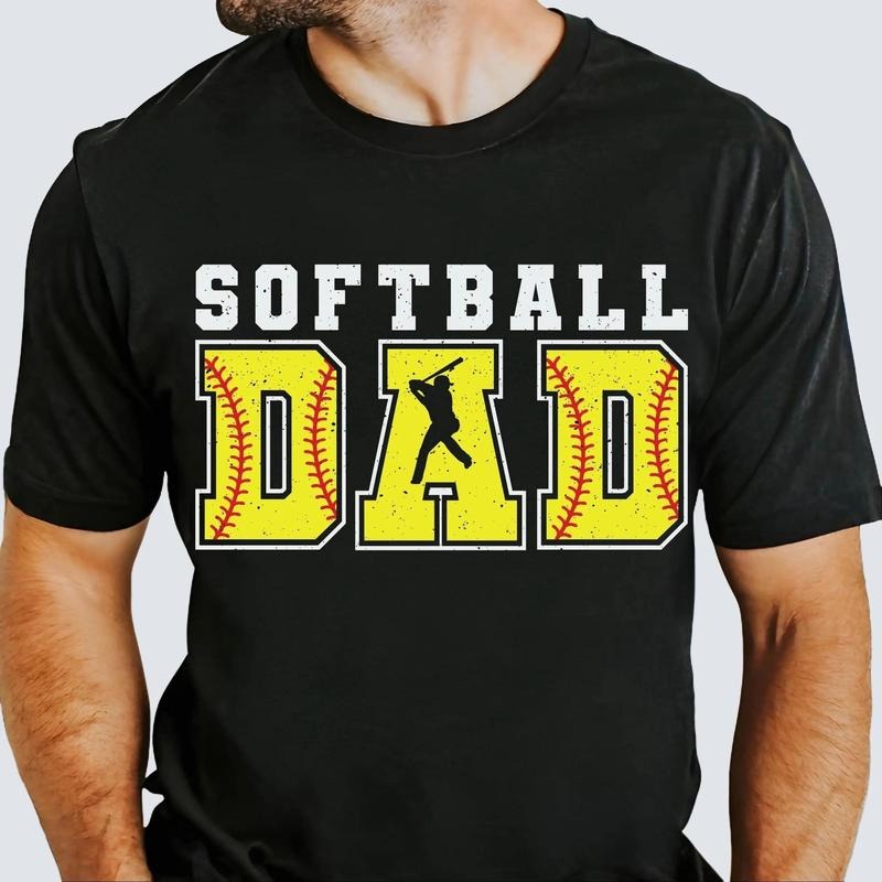 Softball Dad Shirt for Men Sports Dad Game Day Father's Day Gift Unisex Premium 100% Cotton Hoodie, Sweatshirt
