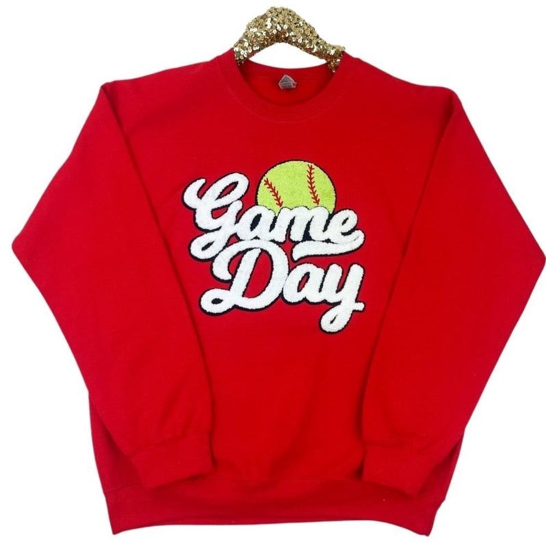 Softball Game Day Patch Sweatshirt T-Shirts, Hoodie | HypeDripTees.com
