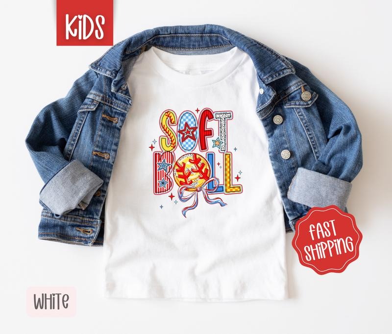 Softball Kid Shirt, Children's Softball Tee, Sports Youth Shirt, Youth Softball Tee Hoodie, Sweatshirt | HypeDripTees.com