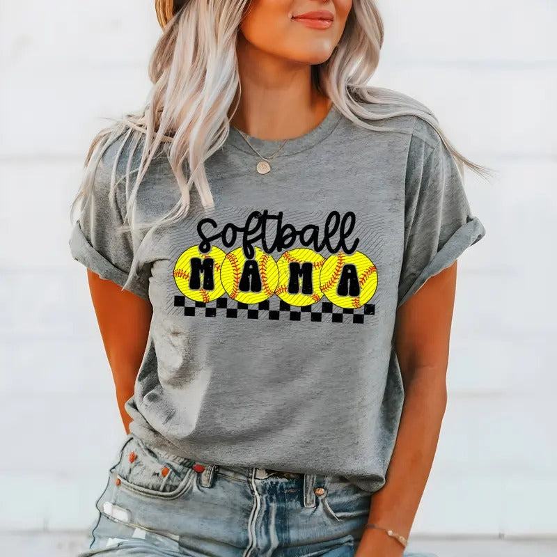 Softball Mama Bella Canvas T-Shirt Hoodie, Sweatshirt | HypeDripTees.com