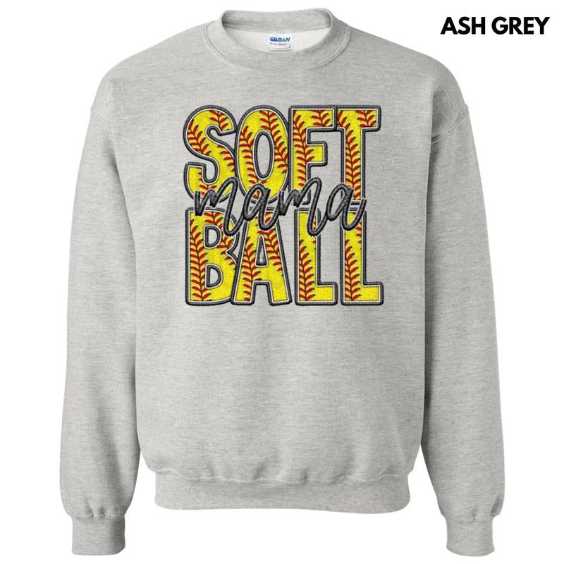 Softball Mama Faux Embroidery Sweatshirt T-Shirts, Hoodie | HypeDripTees.com