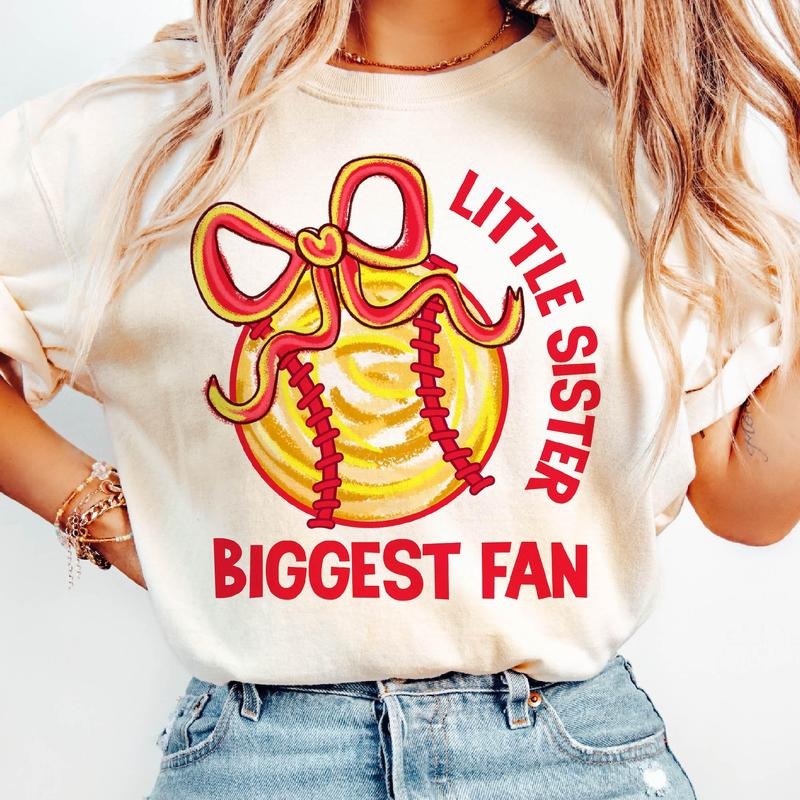 Softball Sister T-Shirt, Little Sister Softball T-Shirt, Softball Game Day T-Shirt, Softball Lover Tee, Little Sister...