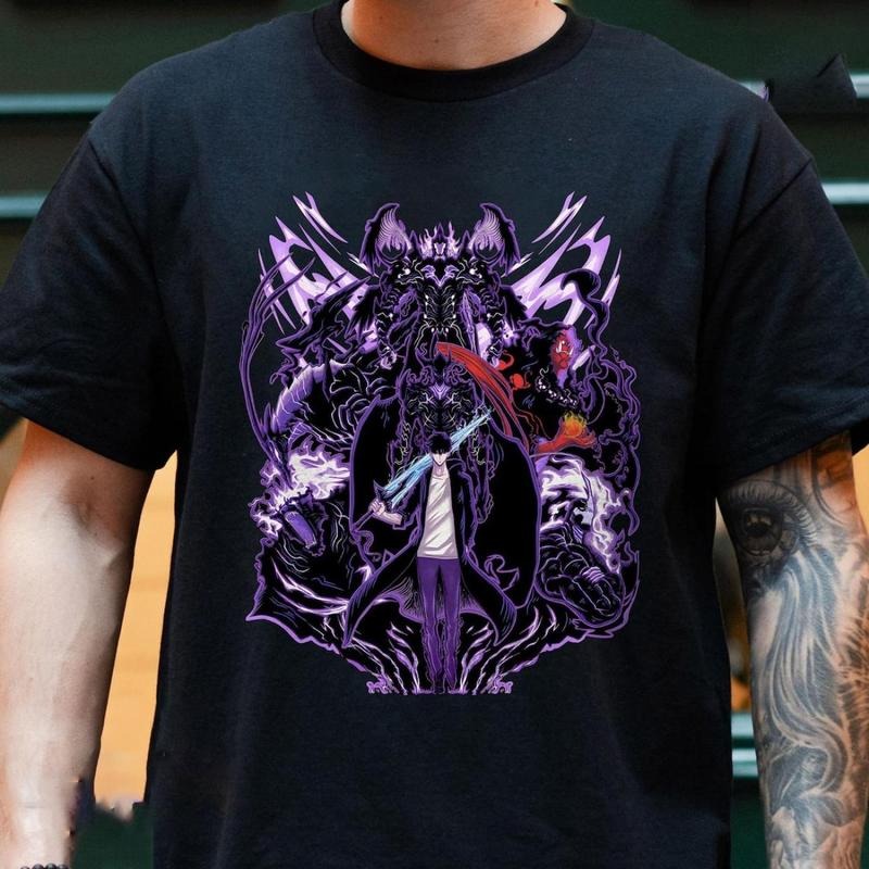 Solo Leveling Anime Shirt, Gothic Sun Jing Woo T-Shirt, Viral Japanese Manga Merchandise, Fresh Styles, Updated for...