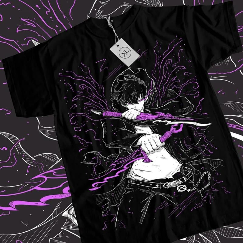 Solo Leveling Anime T-Shirt & Sweatshirt, Sun Jinwoo Graphic Tee, Anime Manga Lover Gifts Ball Cotton Hoodie