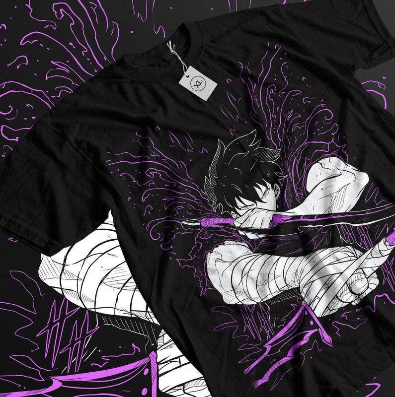 Solo Leveling T-Shirt S-4XL Sung Jinwoo New Anime Manga Gift Black Shirt Tshirt S-4XL Hoodie, Sweatshirt | HypeDripTees.com