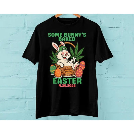 Some Bunny's Baked Easter Bunny Weed Smoking Rabbit Tshirt, Some Bunnys Baked women Shirt, Unisex Short Sleeve Tee