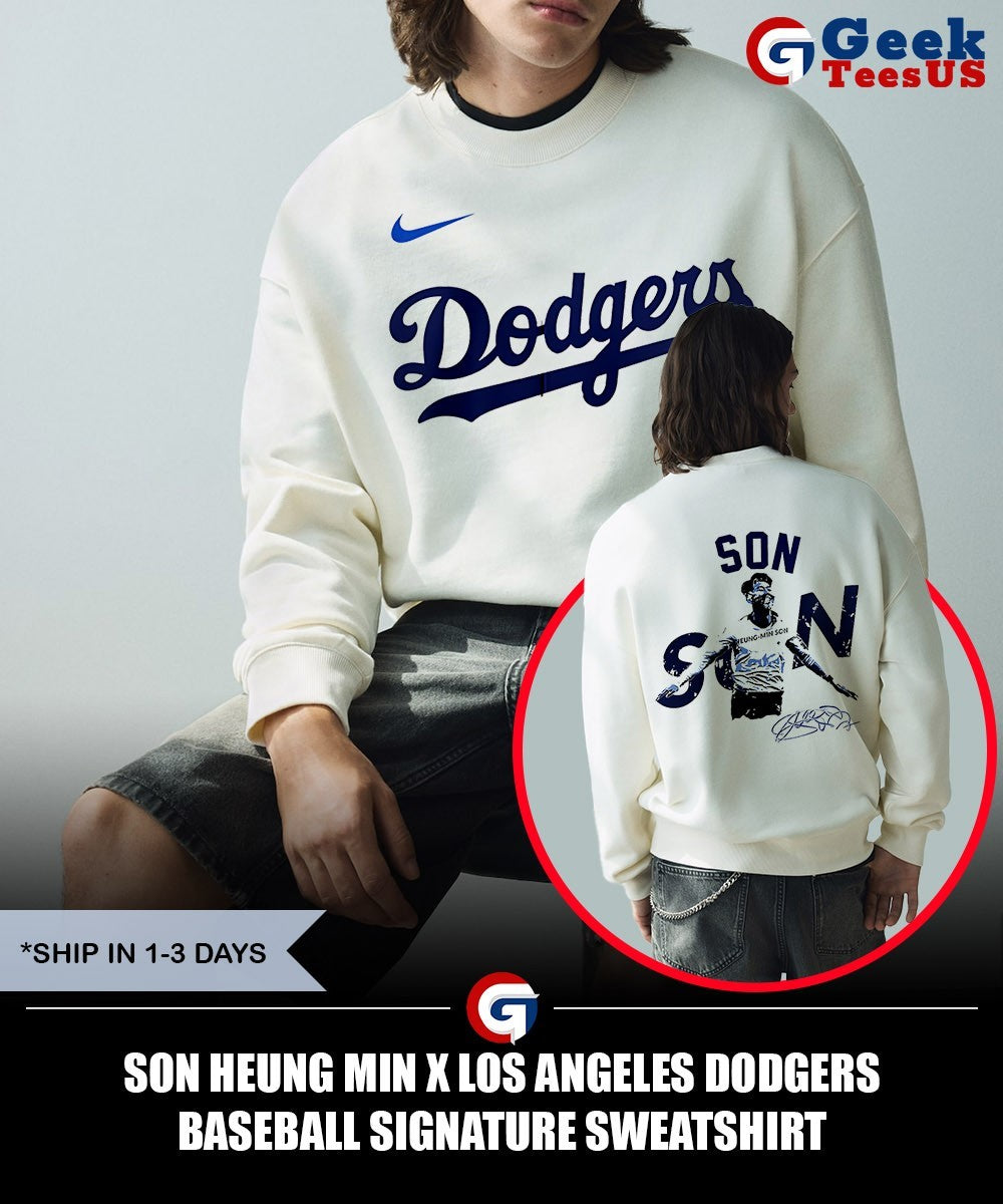 Son Heung Min X Los Angeles Dodgers baseball signature shirt