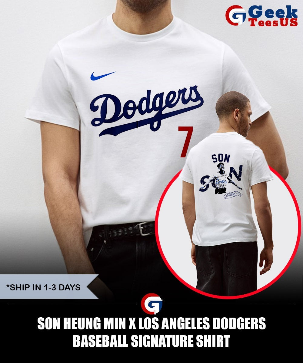 Son Heung Min X Los Angeles Dodgers baseball signature shirt