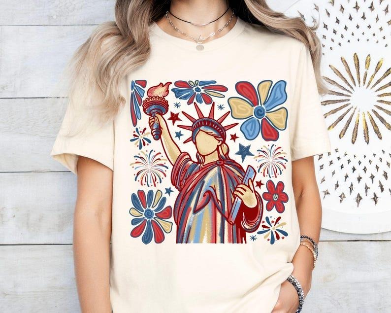 Sonia Samra Statue of Liberty T-shirt, Resist Hoodie, Feminist Sweatshirt, Unisex Graphic Tee, Smooth Fabric, Aesthetic...