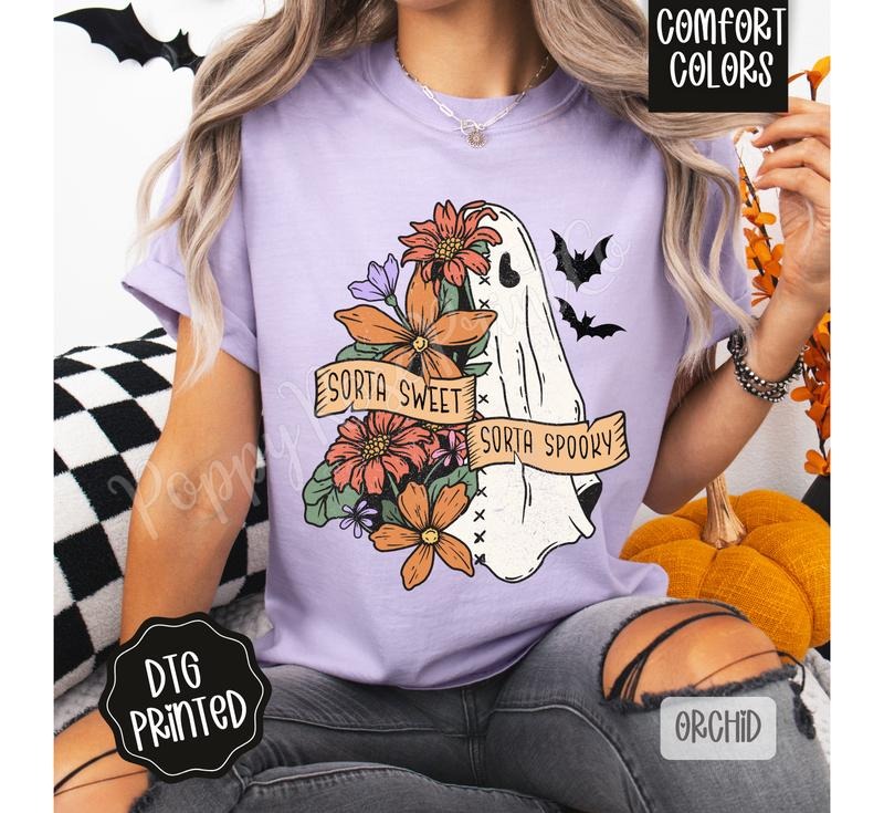 Sorta Sweet Sorta Spooky Comfort Colors, Trendy Women's Halloween Tshirt Hoodie, Sweatshirt | HypeDripTees.com
