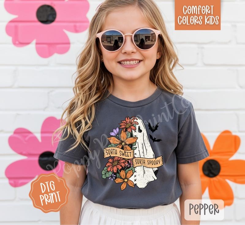 Sorta Sweet Sorta Spooky Youth Comfort Colors Tshirt, Halloween Tee for Kids Hoodie, Sweatshirt | HypeDripTees.com