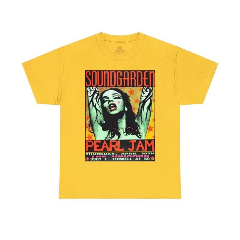 Soundgarden Pearl Jam Regular Fit Unisex T-Shirt Classic Cotton Fabric Hoodie, Sweatshirt | HypeDripTees.com
