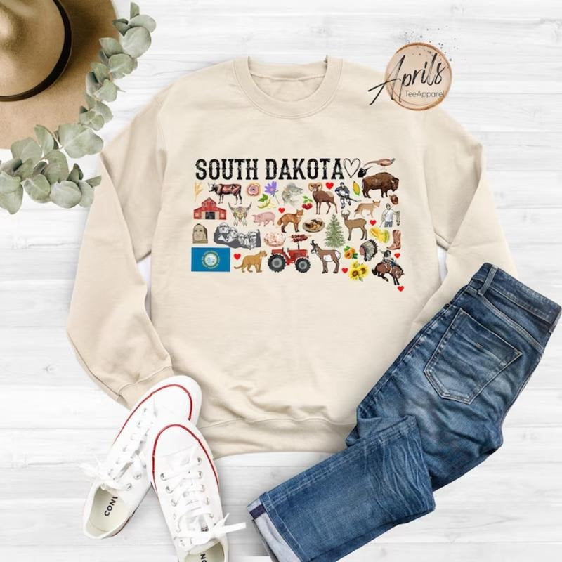 South Dakota Sweatshirt, South Dakota Hoodie, State Shirt Tops Fashion | HypeDripTees.com
