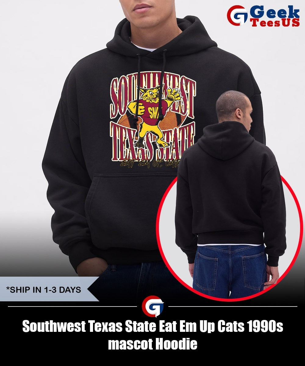 Southwest Texas State Eat Em Up Cats 1990s mascot shirt