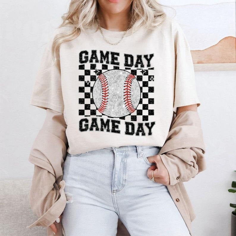 Sparkly Baseball T-Shirt, Game Day T-Shirt, Baseball Team T-Shirt, Baseball Mom T-Shirt Hoodie, Sweatshirt | HypeDripTees.com