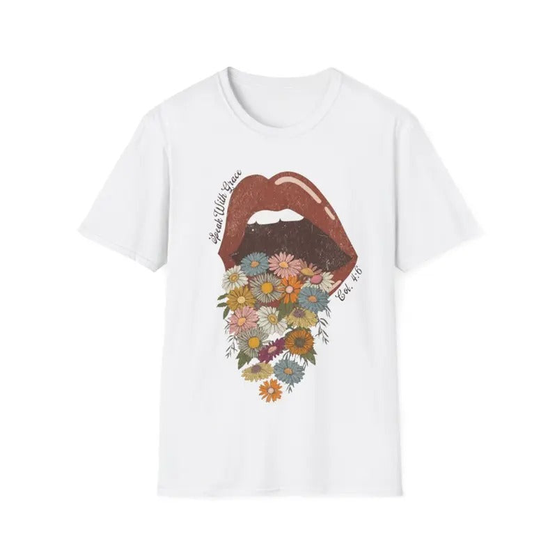 Speak With Grace Lips Boho Christian Bible Verse For women T-Shirt Hoodie, Sweatshirt | HypeDripTees.com