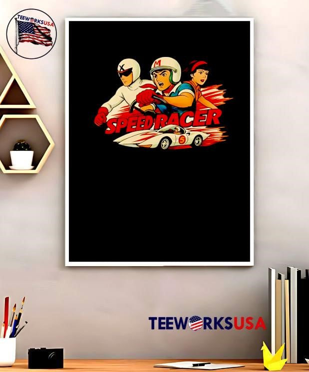 Speed Racer Illustration Featuring Racer X and Trixie Speed Racer T-Shirt