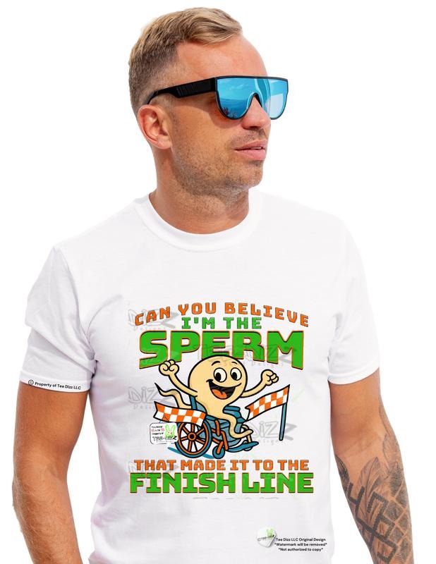 Sperm to the Finish Line - Men's Funny Graphic T-Shirt Hoodie, Sweatshirt | HypeDripTees.com
