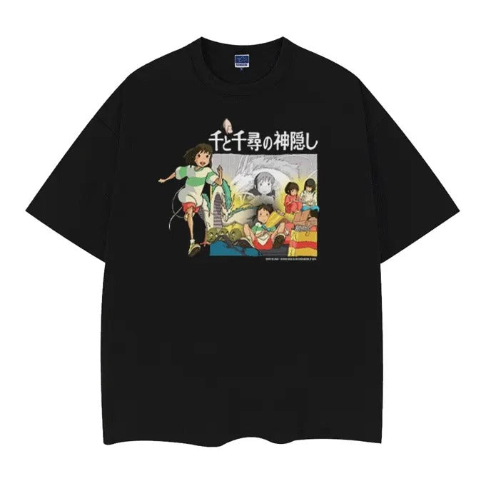 Spirited Away "Movie" Vintage Oversized Tee Anime T-shirt 100% Cotton Original Design Men's Top Streetwear Casual Baggy...