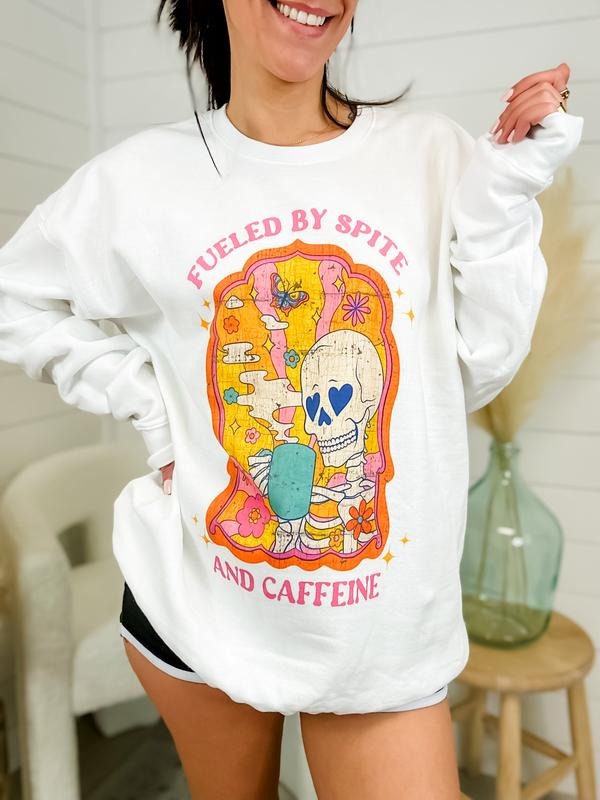 Spite And Caffeine Graphic Sweatshirt T-Shirts, Hoodie | HypeDripTees.com