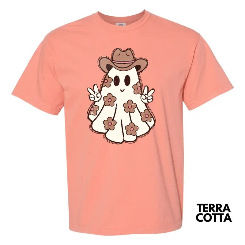 Spooky Cowgirl Ghost Comfort Colors T-Shirt 'NLB' Hoodie, Sweatshirt | HypeDripTees.com