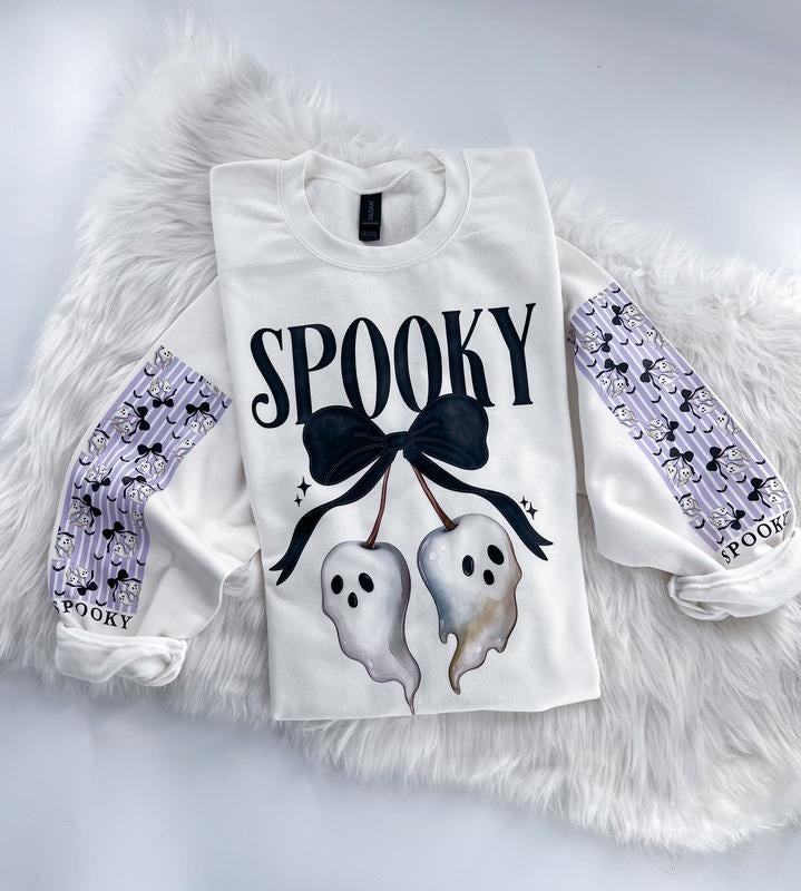 Spooky Ghost Coquette Halloween Graphic Sweatshirt or Hoodie Unisex  Womenswear Crewneck Casual Tshirt Top | HypeDripTees.com