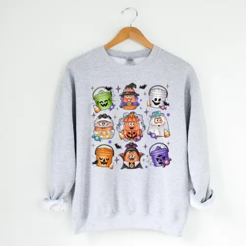 Spooky Nostalgia Halloween Sweatshirt - Unisex Crewneck Sweatshirt for Men and Women - Pullover, Womenswear T-Shirts, Hoodie