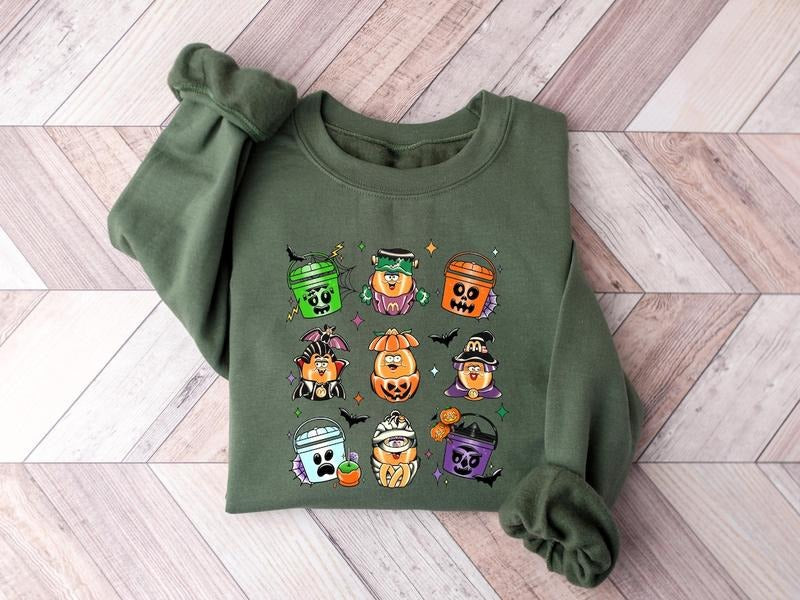 Spooky Nuggets Meal Bucket Halloween Sweatshirt, Spooky Nuggets Shirt, Halloween Chicken Lover Shirt, Spooky Season,...