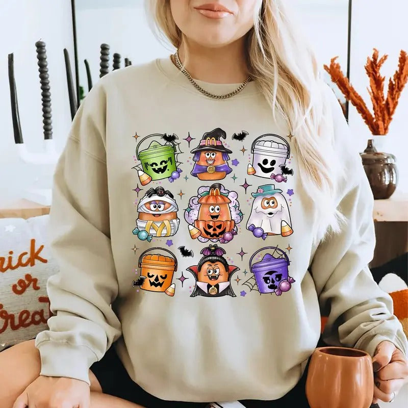 Spooky Nuggets Meal Bucket Sweatshirt, Halloween Chicken Nuggets Shirt, Funny Halloween T-Shirt, Trendy Halloween...