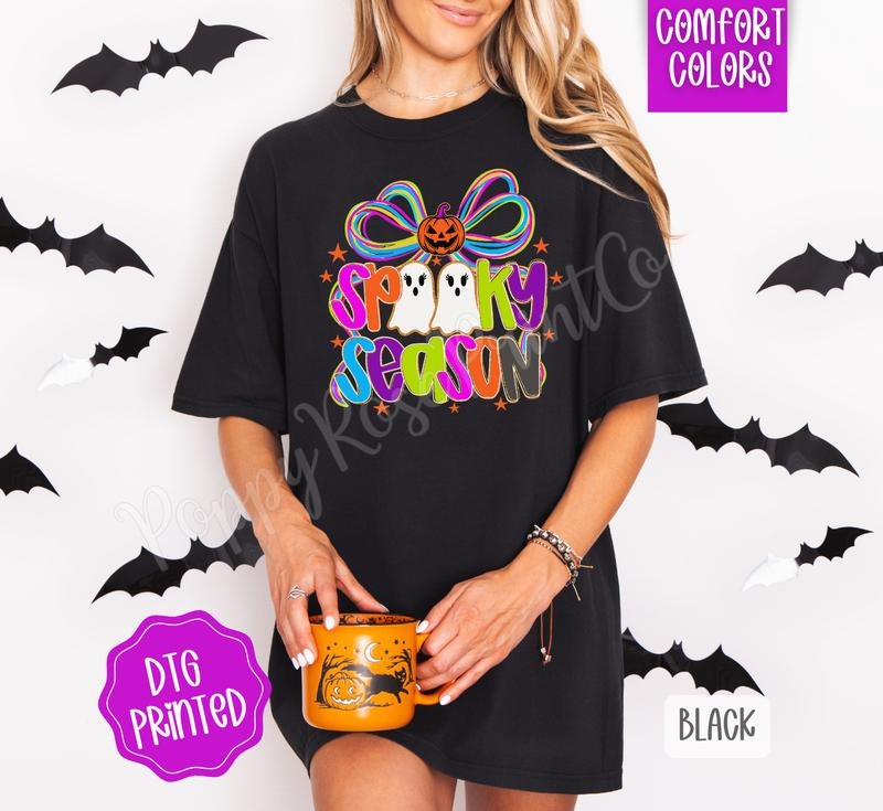 Spooky Season Comfort Colors, Trendy Women's Halloween Tshirt Hoodie, Sweatshirt | HypeDripTees.com