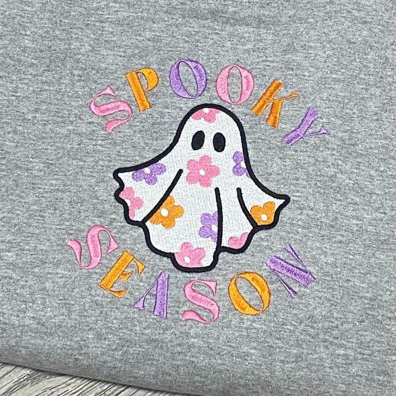 Spooky Season Groovy Floral Ghost T SHIRT Hoodie, Sweatshirt | HypeDripTees.com