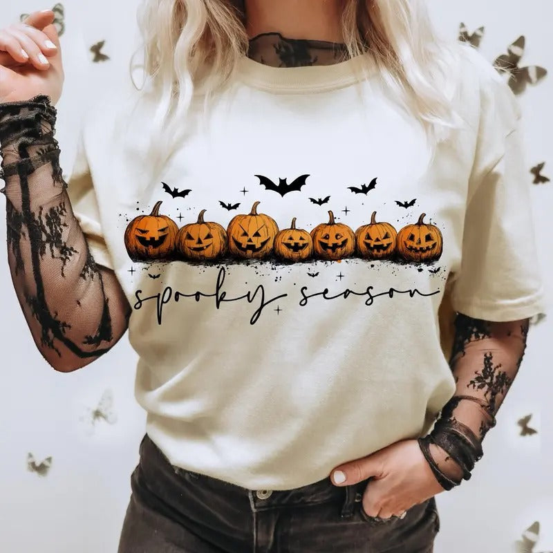 Spooky Season Shirt, Fall Pumpkin Shirt, Thanksgiving Shirt, Autumn Sweatshirt, Halloween T-Shirt Hoodie | HypeDripTees.com