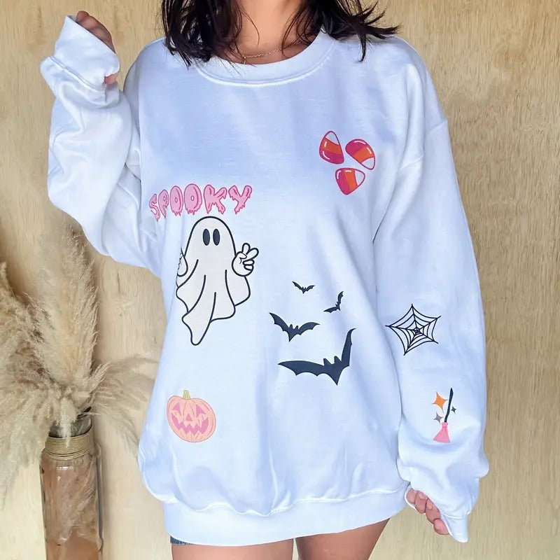Spooky Sticker Trend Graphic Sweatshirt T-Shirts, Hoodie | HypeDripTees.com