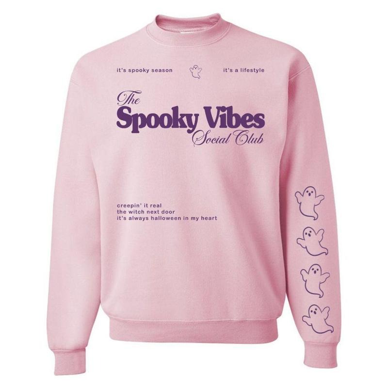 'Spooky Vibes Social Club' Crewneck Sweatshirt T-Shirts, Hoodie | HypeDripTees.com