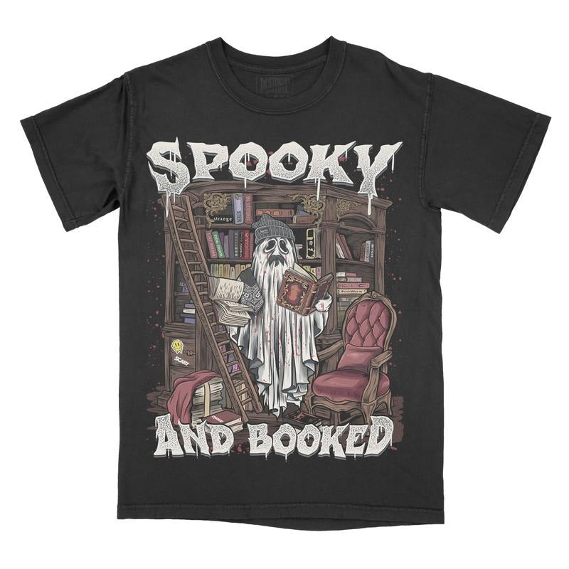 Spooky and Booked Comfort Colors Unisex T-shirt, Gothic, Alternative Fashion, Booktok, Smut, Dark Romance, Book lovers,...