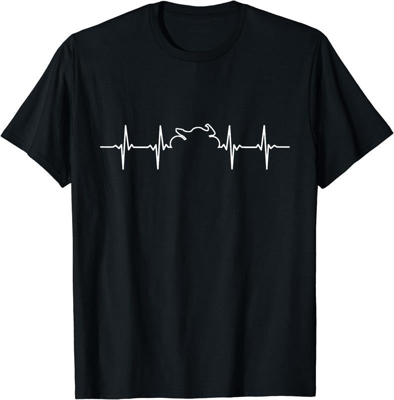 Sport Motorcycle Sportbike Moto Heartbeat Gp Racing T-Shirt | Unisex Cotton Tee Gift, Crewneck, Short Sleeve Hoodie,...