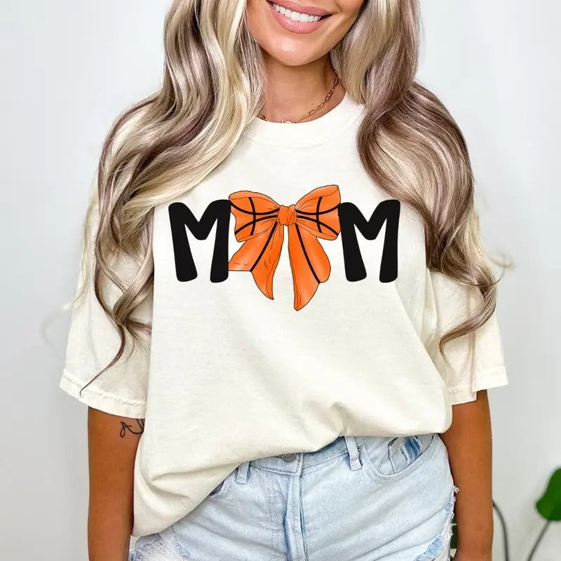 Sports Mom COMFORT COLORS Tee - Coquette Bow Sports Mom Shirt - Game Day Apparel Hoodie, Sweatshirt | HypeDripTees.com