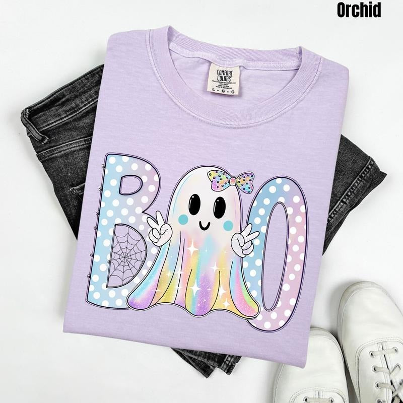 Spotted Boo Ghoul Comfort Colors T-Shirt 'NLB' Hoodie, Sweatshirt | HypeDripTees.com