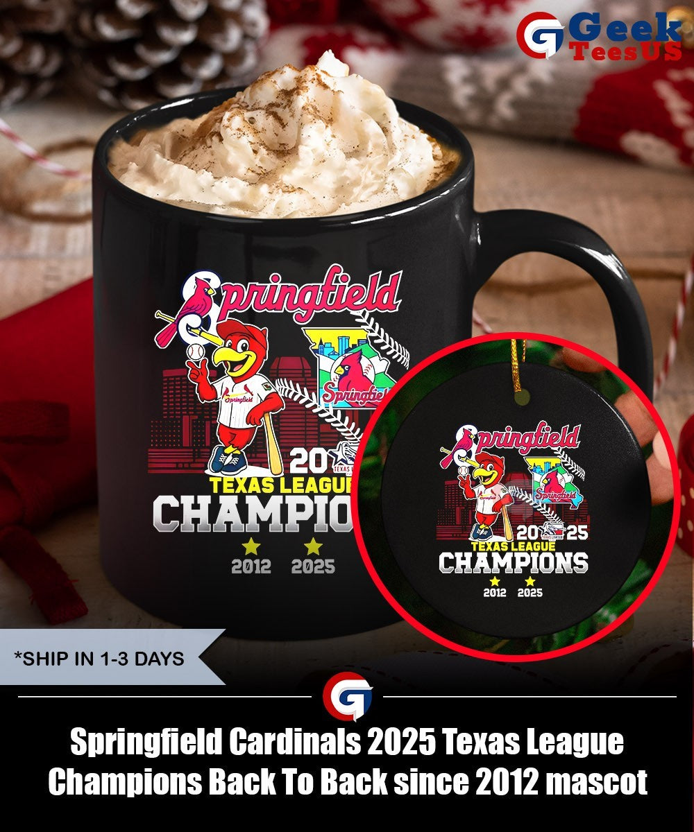 Springfield Cardinals 2025 Texas League Champions Back To Back since 2012 mascot shirt