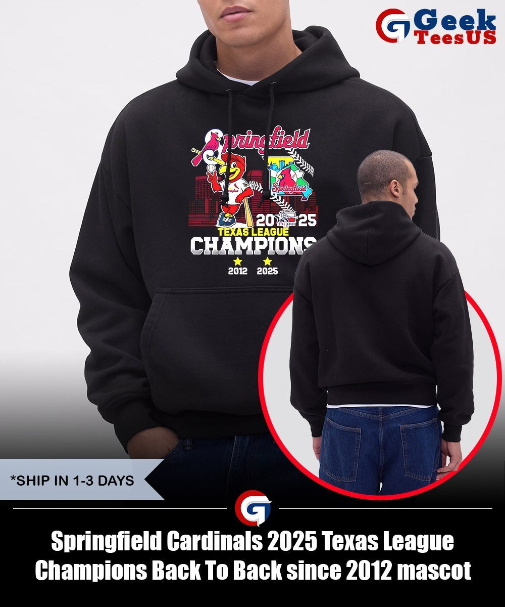 Springfield Cardinals 2025 Texas League Champions Back To Back since 2012 mascot shirt