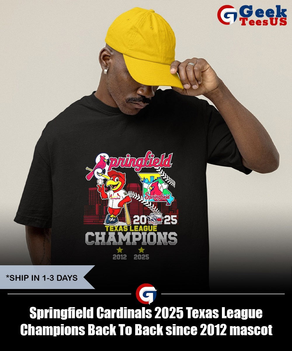 Springfield Cardinals 2025 Texas League Champions Back To Back since 2012 mascot shirt
