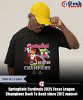Springfield Cardinals 2025 Texas League Champions Back To Back since 2012 mascot shirt