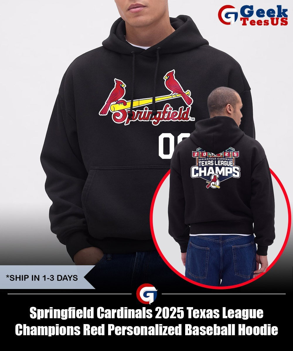 Springfield Cardinals 2025 Texas League Champions Red Personalized Baseball shirt