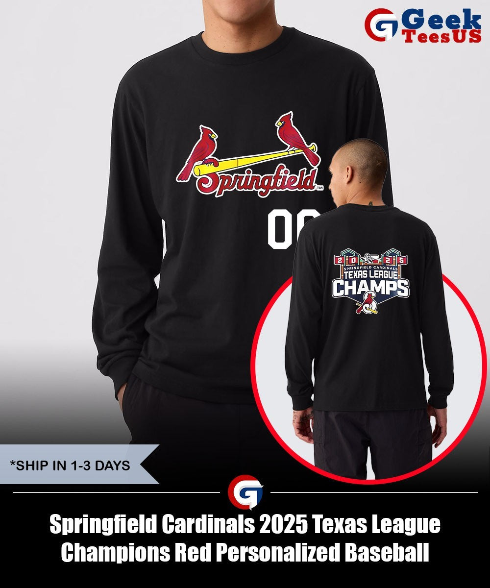 Springfield Cardinals 2025 Texas League Champions Red Personalized Baseball shirt