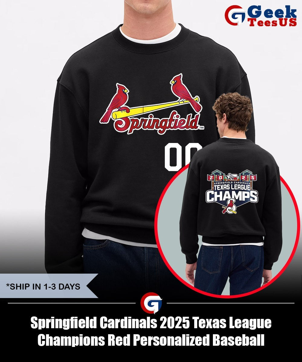 Springfield Cardinals 2025 Texas League Champions Red Personalized Baseball shirt