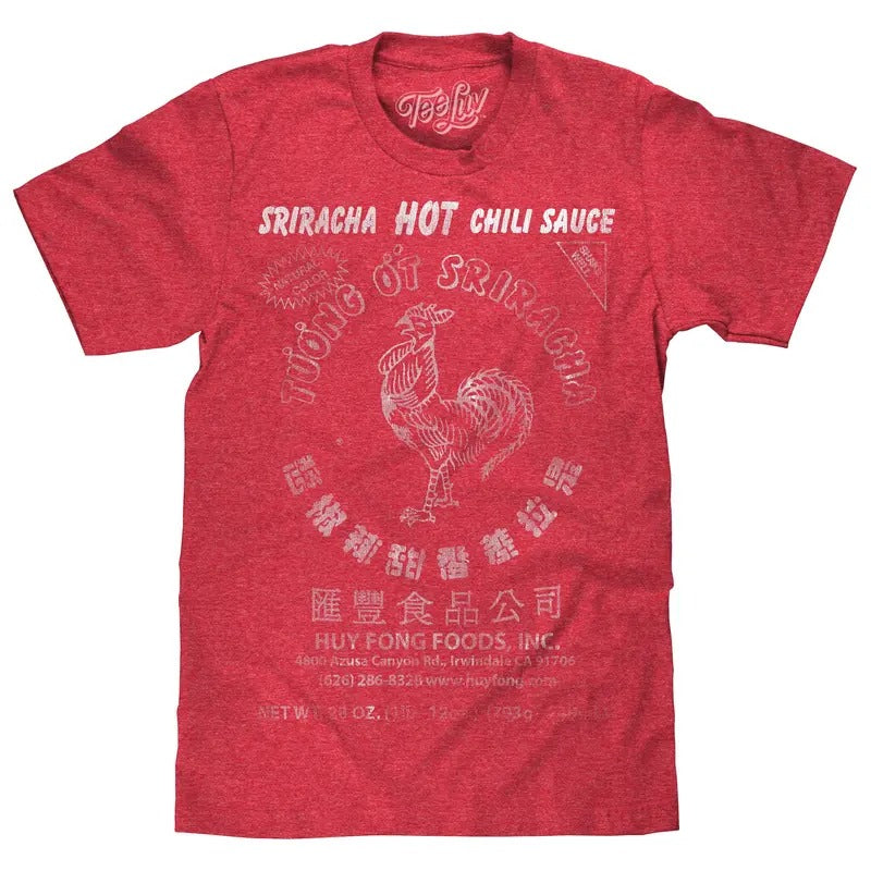 Sriracha Label T-Shirt - Red Hoodie, Sweatshirt | HypeDripTees.com