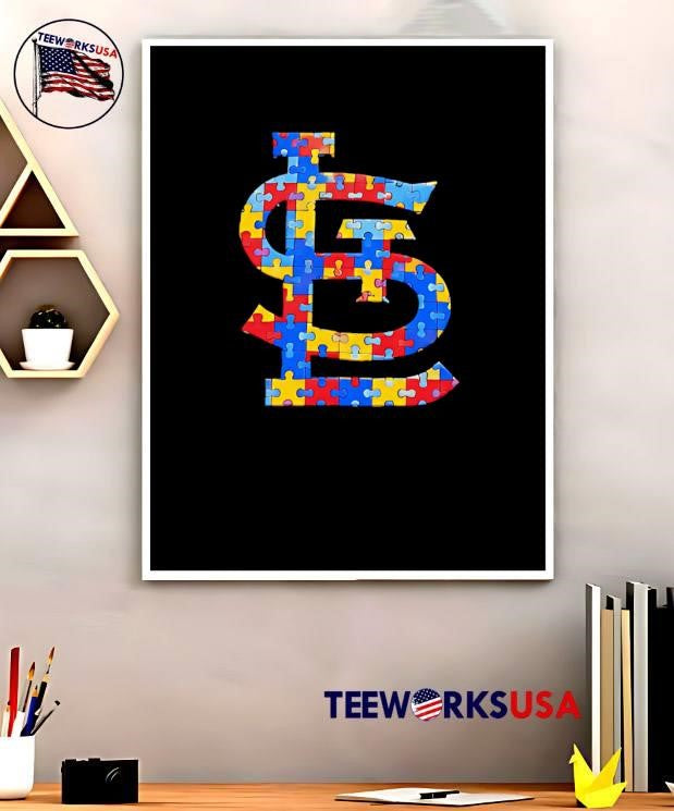 St Louis Cardinals Puzzle Piece Logo T-Shirt