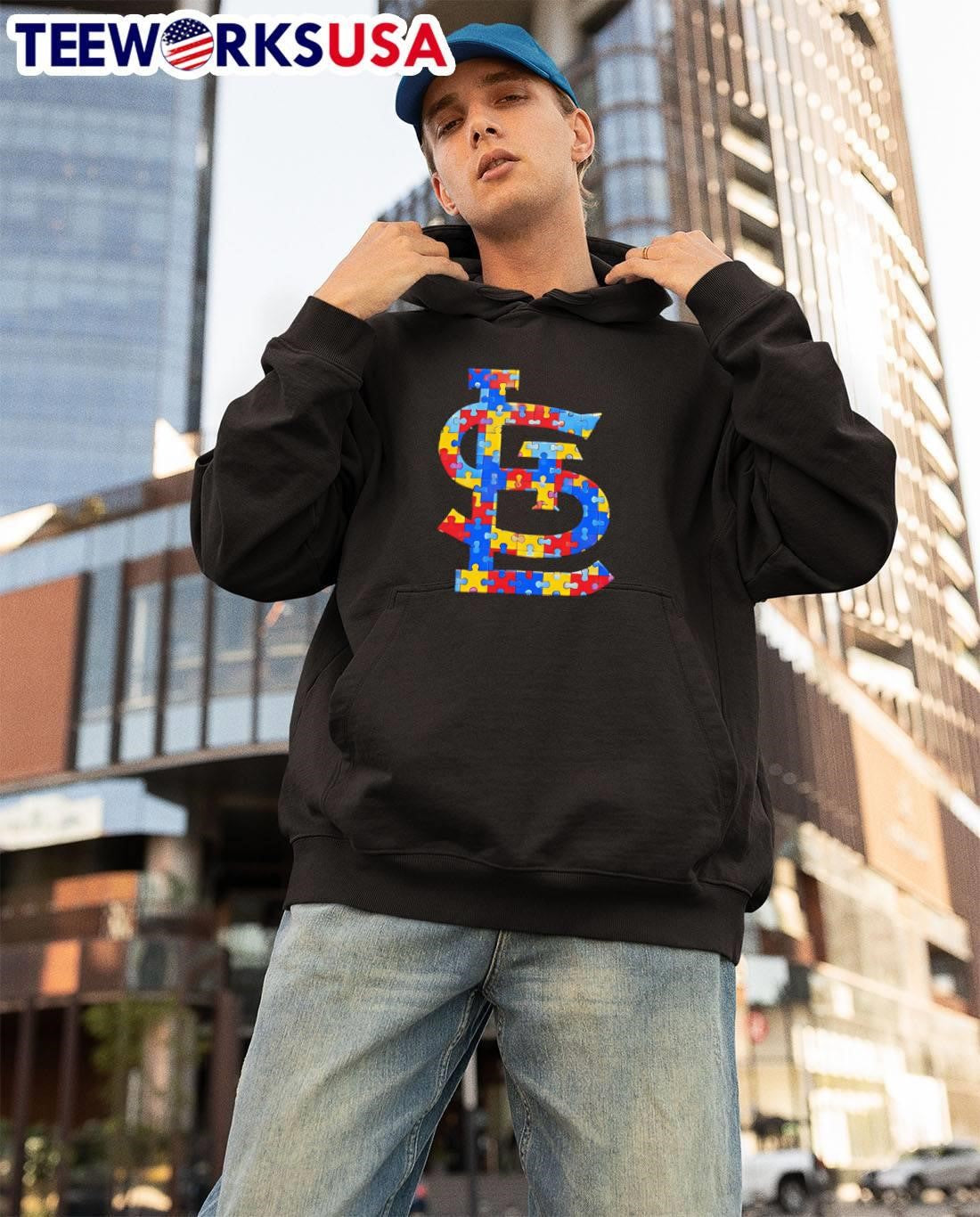 St Louis Cardinals Puzzle Piece Logo T-Shirt